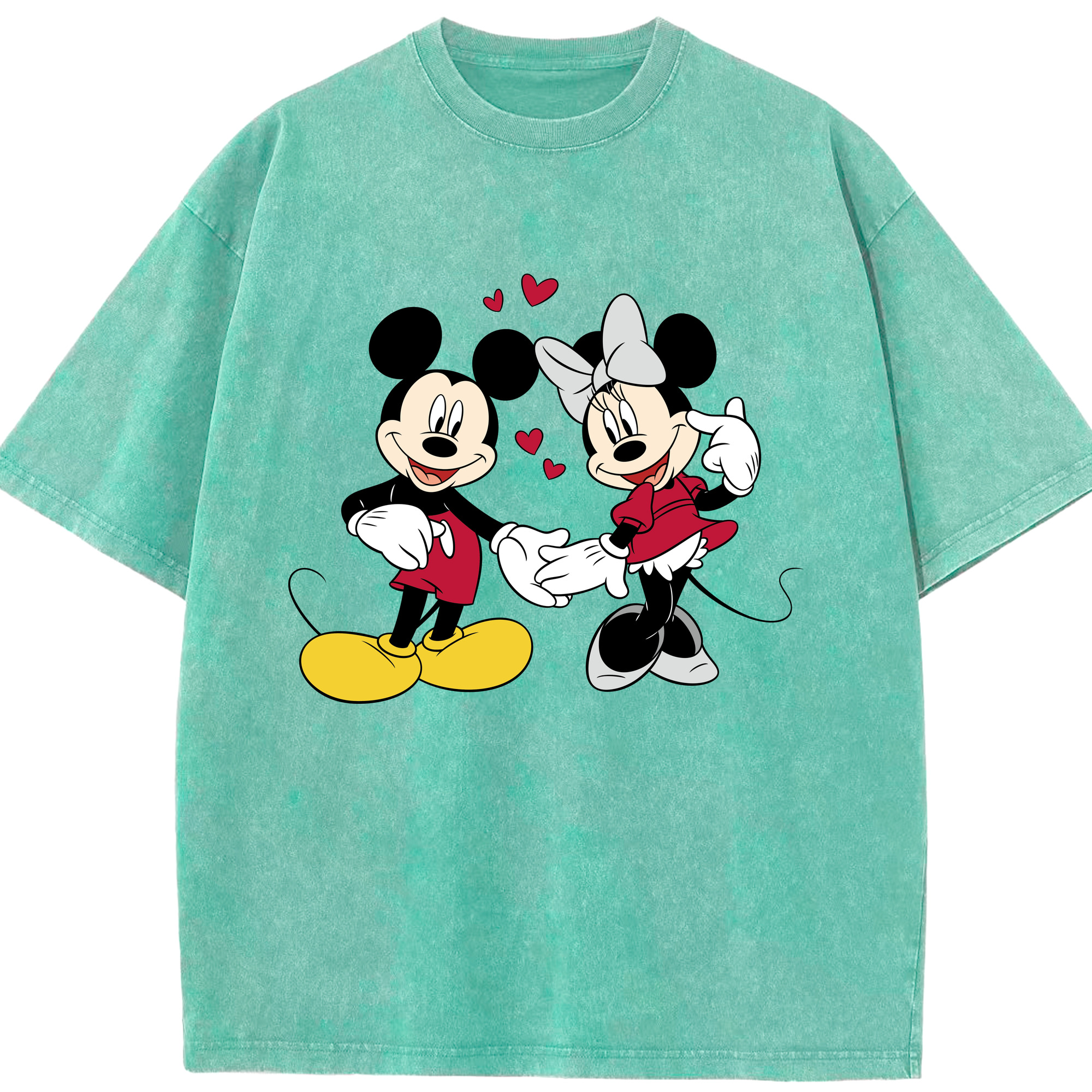 （画像用） ミッキーマウス Mickey Mouse 綿100% ヴィンテージ風 半袖Tシャツ（フロントプリント）